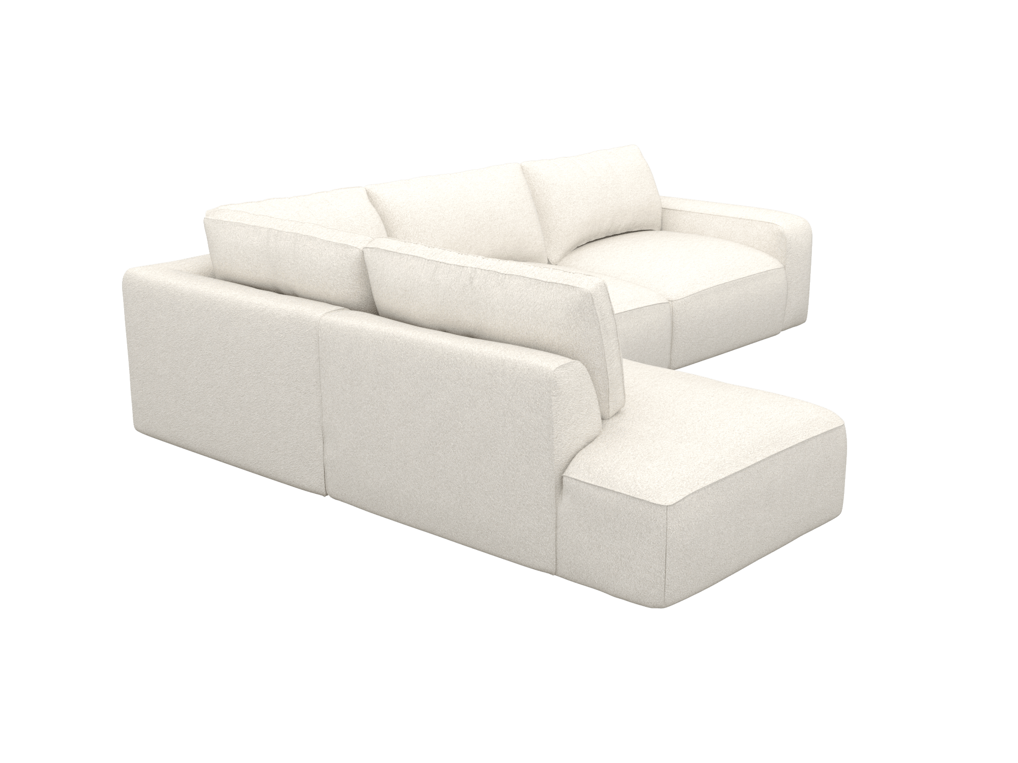 Buy River Boucle Ivory Corner Modular Sofa with Left Terminal - 4 Piece ...