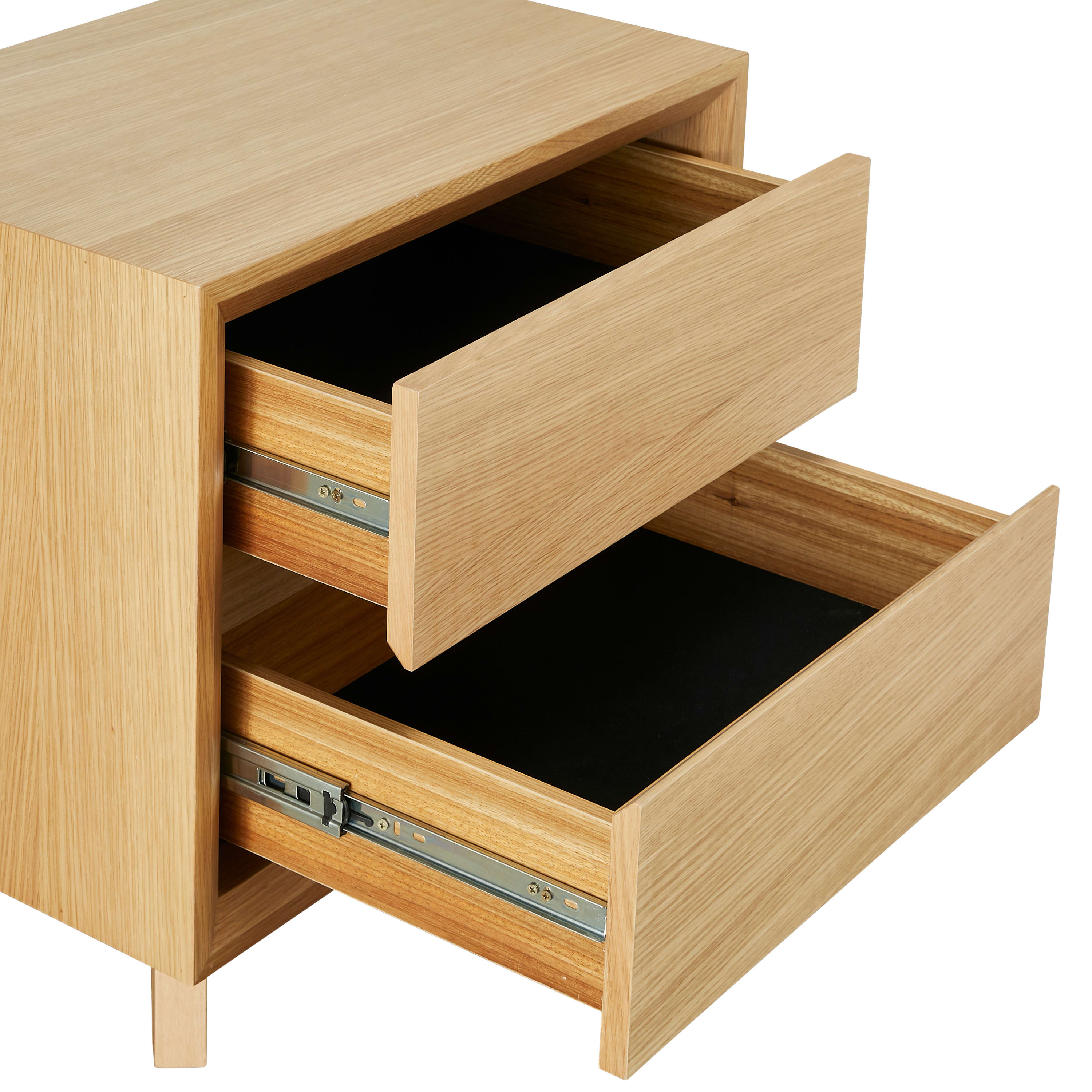 Buy Morgan Oak Bedside Table - 2 Drawer - James Lane Australia