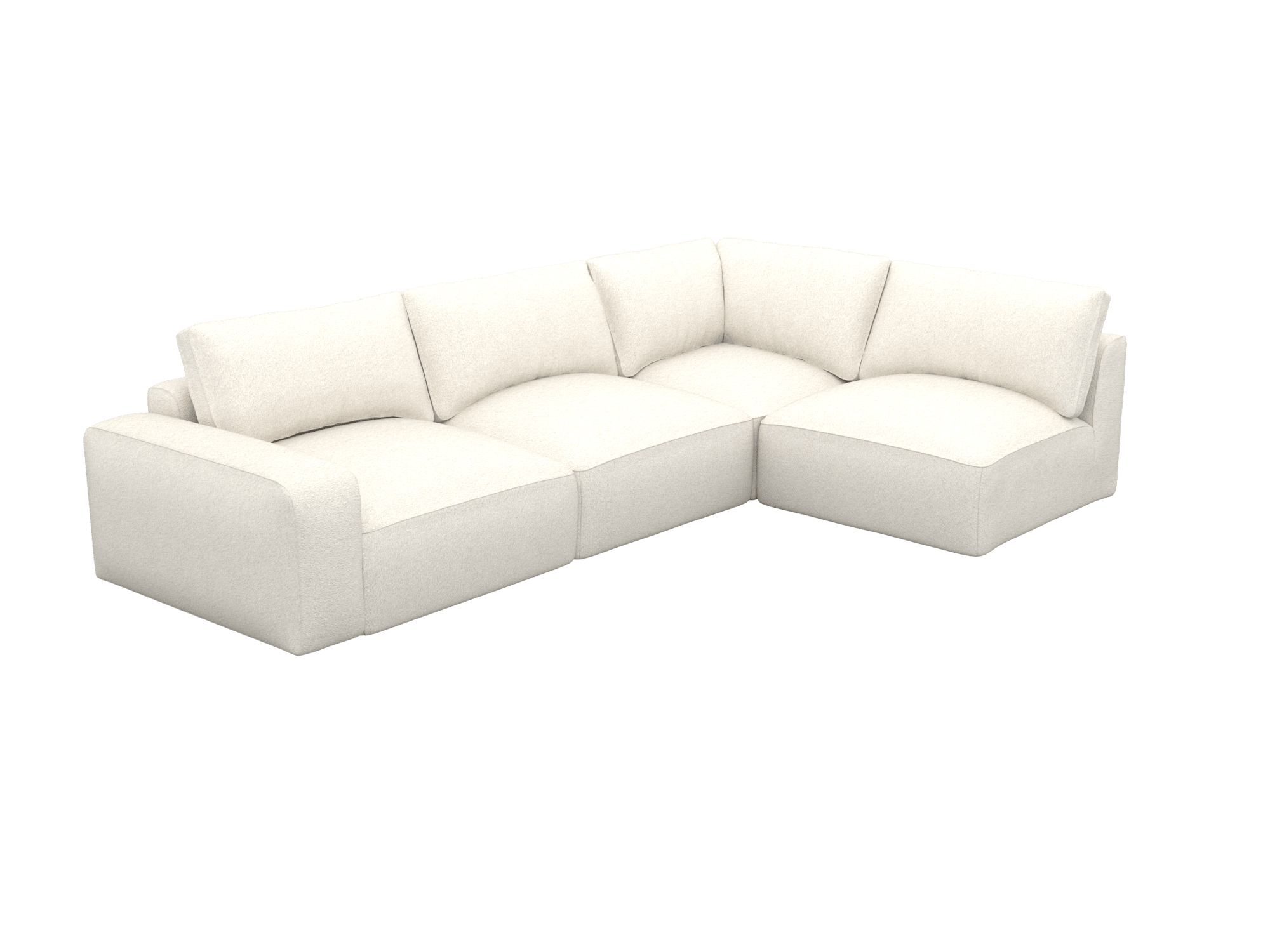 Buy River Boucle Ivory Modular Sofa RAF - 4 Piece - James Lane Australia