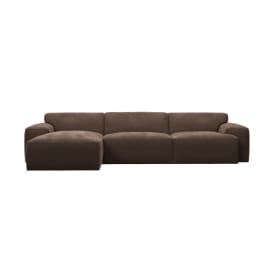 Copenhagen Muse Chocolate Left Arm Facing Chaise Sofa