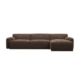 Copenhagen Muse Chocolate Right Arm Facing Chaise Sofa