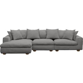 Tully California Slate Chaise Left Facing Sofa - 3 Seater