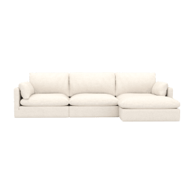 Willow Noa Fog Right Arm Facing Chaise Sofa - 3 Seater