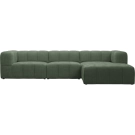 Lucello Tribute Dark Jade Modular Sofa with Ottoman - 4 Piece