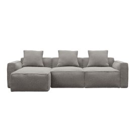 Riley Apt Boucle Pumice Sofa - 3 Seater Chaise Left Arm Facing