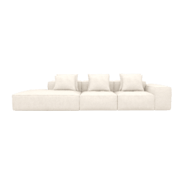 Riley Noa Fog 4 Seater Terminal Left Modular Sofa