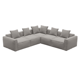 Riley Apt Boucle Pumice Corner Sofa - 5 Seater