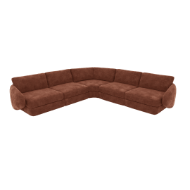 Esme Muse Rust Corner Sofa - 5 Seater