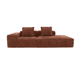 Riley Muse Rust 3 Seater Terminal Right Modular Sofa
