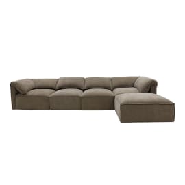 Kai Tribute Walnut Modular Sofa - 4 Seater and Ottoman