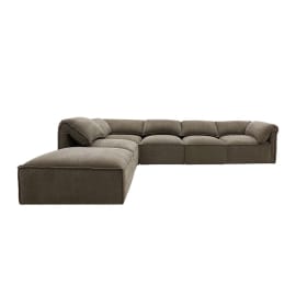 Kai Tribute Walnut Modular Sofa - 5 Seater and Ottoman