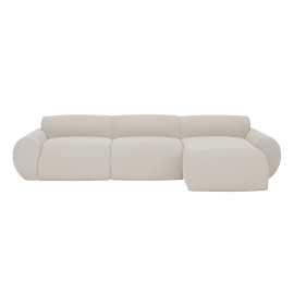 Malmo View Cream Chaise Right Arm Facing Sofa - 3 Seater