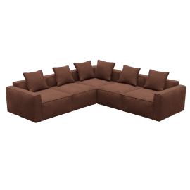Riley Apt Muse Rust Corner Sofa - 5 Seater