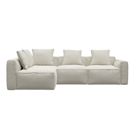 Riley Apt Boucle Ivory Corner Sofa - 4 Seater LAF Terminal
