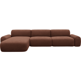 Beckett Muse Rust Chaise Sofa - 3 Seater