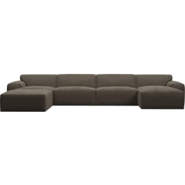 Copenhagen Muse Mink Sofa - 5 seater U Shaped Modular with RAF Chaise