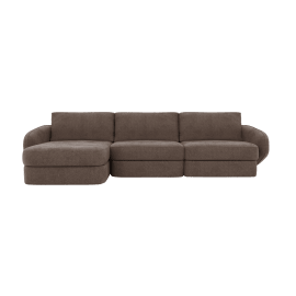 Esme Muse Mink Chaise Sofa Left Arm Facing - 3 Seater