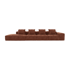 Riley Muse Rust 5 Seater Terminal Left Modular Sofa