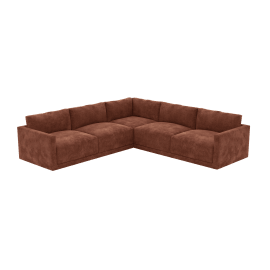Haven Muse Rust 7 Seater Corner Sofa