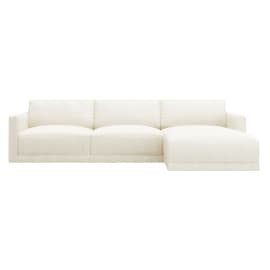 Haven Boucle Ivory Chaise 3 Seater - Right Facing