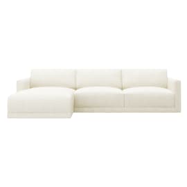 Haven Boucle Ivory Chaise 3 Seater - Left Facing