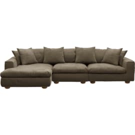 Tully Tribute Walnut Chaise Left Facing Sofa - 3 Seater