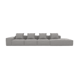 Riley Toorak Pebble 5 Seater Terminal Right Modular Sofa