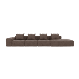 Riley Muse Mink Modular Sofa - 1x Arm, 3x Armless, 1x Right Terminal