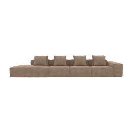 Riley Tribute Walnut 5 Seater Terminal Left Modular Sofa