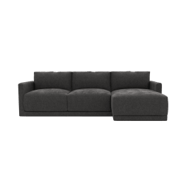 Haven California Charcoal 3 Seater Chaise Sofa Right Facing