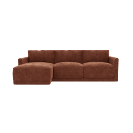 Haven Muse Rust 3 Seater Chaise Sofa Left Facing