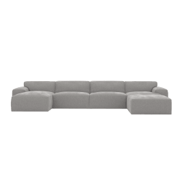 U-Shaped Modular Sofa with Chaise LAF - 5 Seater
