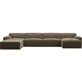 Copenhagen Tribute Walnut Sofa - 5 seater U Shaped Modular with RAF Chaise