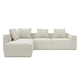Riley Apt Boucle Ivory Sofa - 5 Seater LAF Terminal