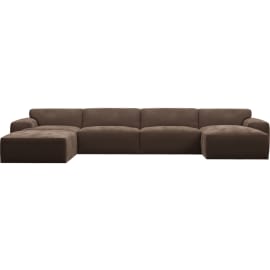 Copenhagen Muse Chocolate Sofa - 5 seater U Shaped Modular with RAF Chaise