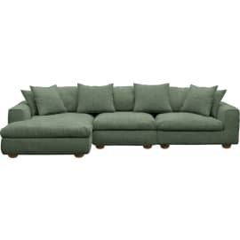 Tully Tribute Dark Jade Chaise Left Facing Sofa - 3 Seater