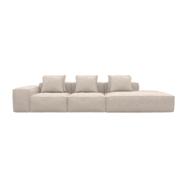 Riley Boucle Pumice 4 Seater Terminal Right Modular Sofa