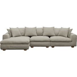 Tully Plaza Natural Chaise Left Facing Sofa - 3 Seater