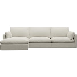 Willow Boucle Ivory Left Arm Facing Chaise Sofa - 3 Seater