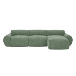 Malmo Tribute Dark Jade Chaise Right Arm Facing Sofa - 3 Seater