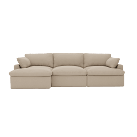 Retreat Blaze Latte Chaise Sofa Left Arm Facing