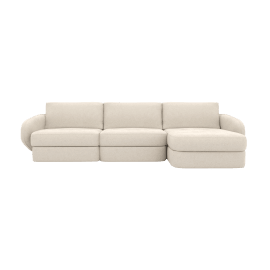 Esme Muse Flax Chaise Sofa Right Arm Facing - 3 Seater
