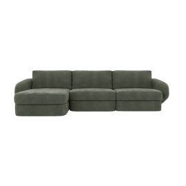 Esme Tribute Dark Jade Chaise Sofa Left Arm Facing - 3 Seater