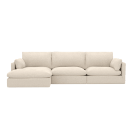 Willow Tribute Shell Left Arm Facing Chaise Sofa - 3 Seater