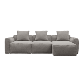 Riley Apt Boucle Pumice Sofa - 3 Seater Chaise Right Arm Facing