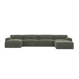 U-Shaped Modular Sofa with Chaise LAF - 5 Seater