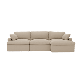 Retreat Blaze Latte Chaise Sofa Right Arm Facing