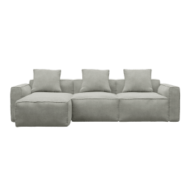 Riley Apt Toorak Pebble Sofa - 3 Seater Chaise Left Arm Facing