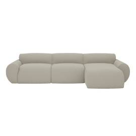 Malmo Plaza Natural Chaise Right Arm Facing Sofa - 3 Seater
