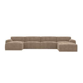 U-Shaped Modular Sofa with Chaise LAF - 5 Seater